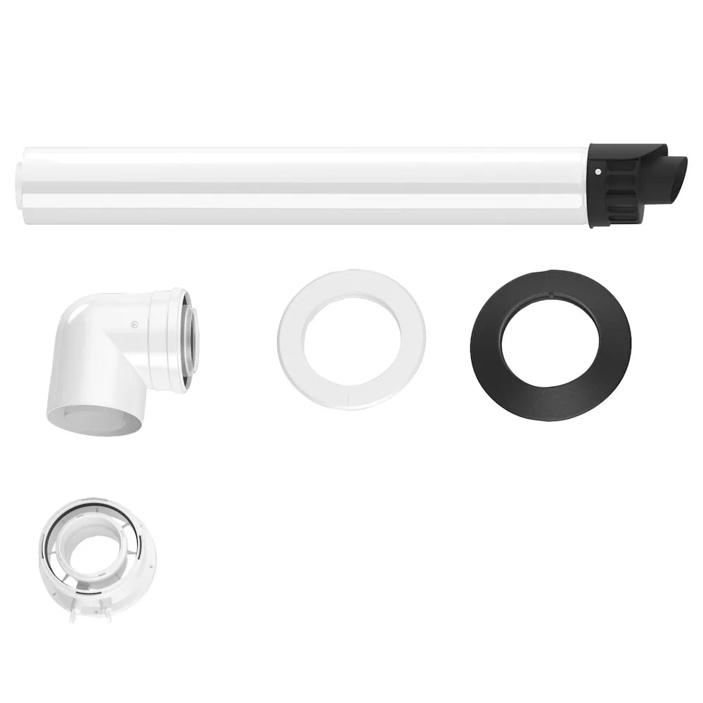 Terminal Ventouse Horizontal Condensation Complet 60/100 avec Rehausse - Bosch/ELM Leblanc