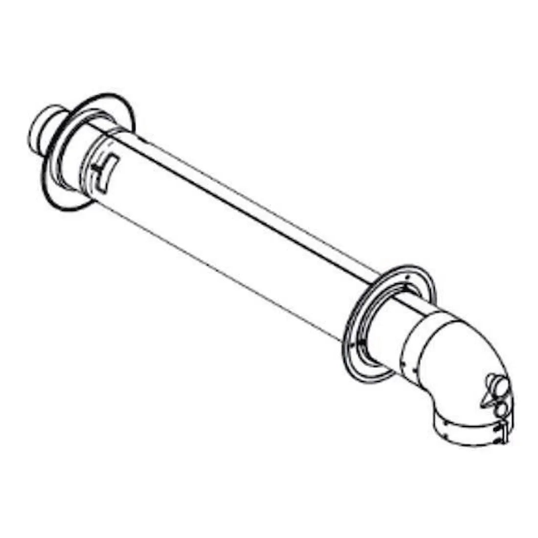 Kit ventouse horizontale 60/100 avec coude 90° court (pour installation SANS cadre écarteur) pour chauffe bain Opalia F12/15/17 - ref 0020221352
