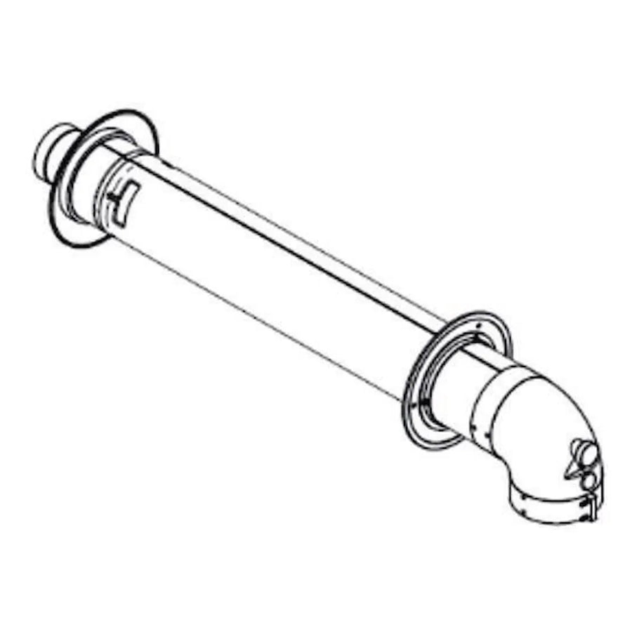 Kit ventouse horizontale 60/100 avec coude 90° court (pour installation SANS cadre écarteur) pour chauffe bain Opalia F12/15/17 - ref 0020221352