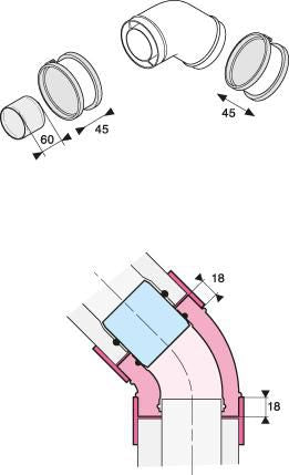 Coude de rallonge à 45° 60/100 pour OPALIA F - Saunier Duval