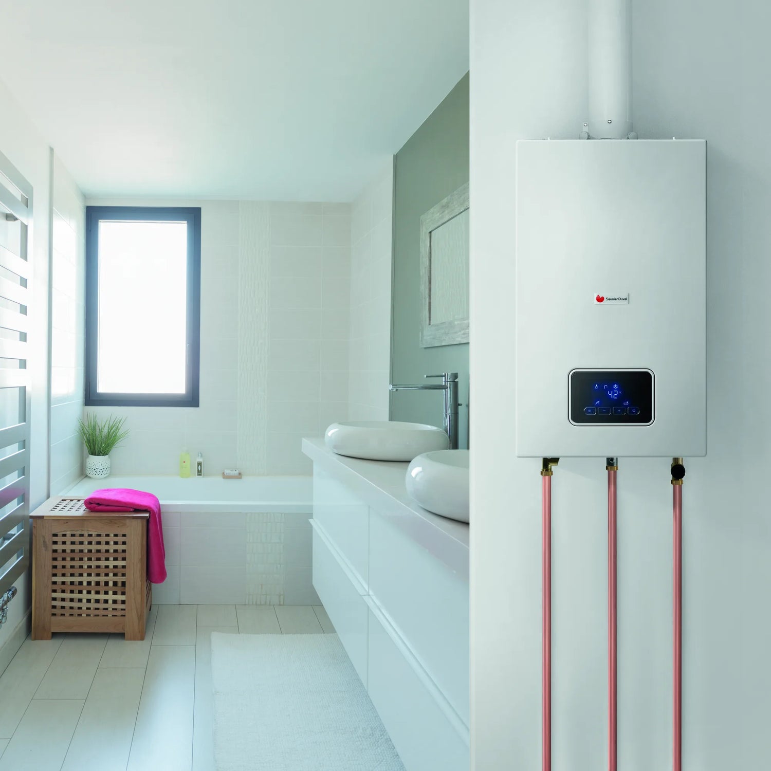 Chauffe-bains OPALIA F12 Bas-NOx ventouse Gaz Nat, 12 l/min - Saunier Duval